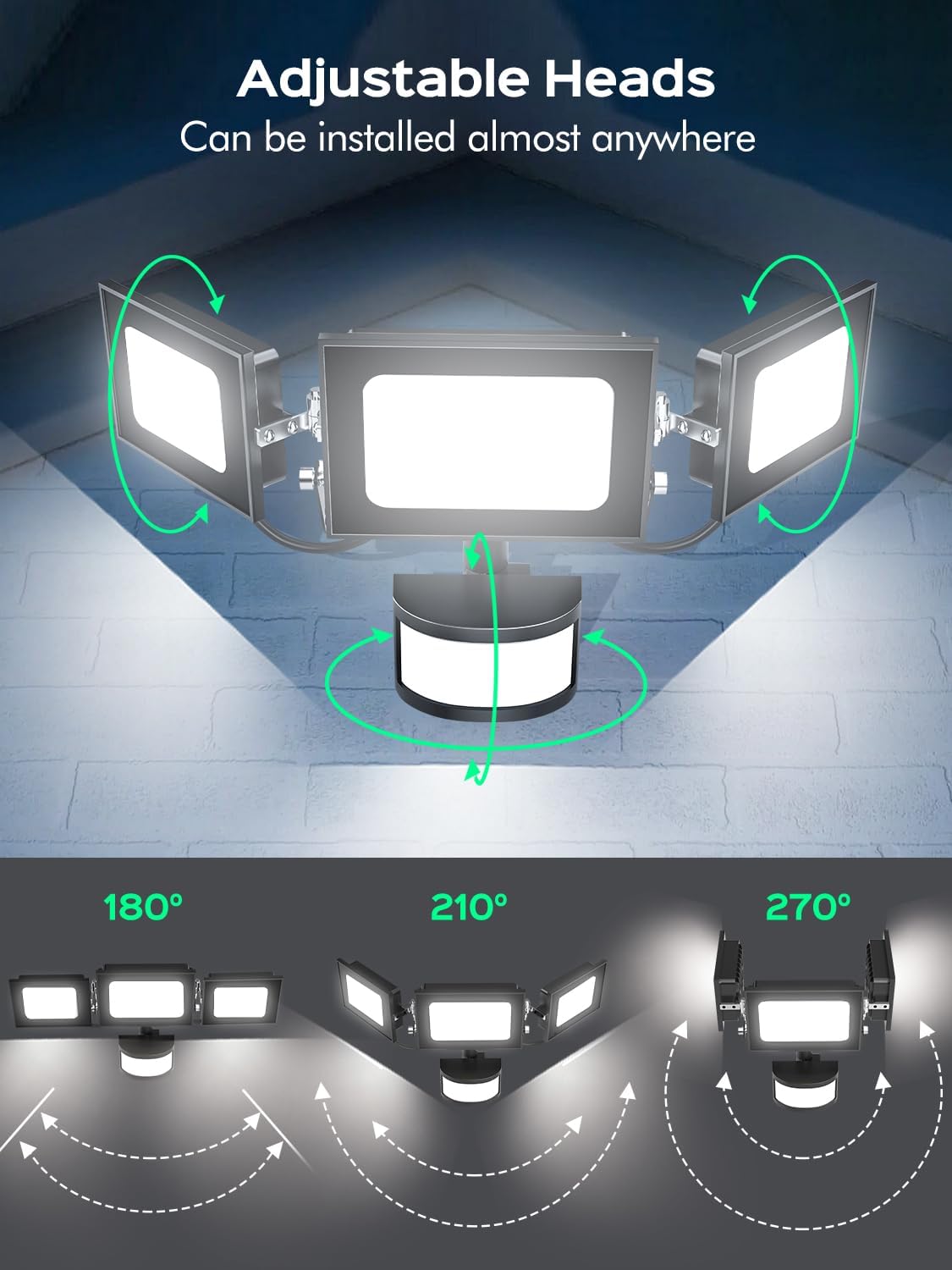 100W Outdoor Security Light Motion Sensor 10000LM PIR LED Floodlight