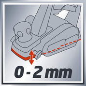 Einhell 4345310 TC-PL 750 Electric Planer | Up To 2mm Chip Depth, Aluminium Soleplate, Parallel Stop, Fold Depth Stop | 750W Wood Plane For Doors and Woodworking Includes Carbide Planing Knife, Red