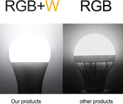 Colour Changing B22 RGBW LED Light Bulb 10W with Remote 2 Pack