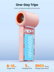 Portable Turbo Handheld Fan 5000mAh Digital Display
