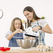 7-Speed Electric Hand Mixer for Baking – Stainless Steel Hand Whisk with Beaters & Dough Hooks, Lightweight Handheld Cake Mixer