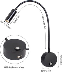 Bedroom wall reading light dimmable