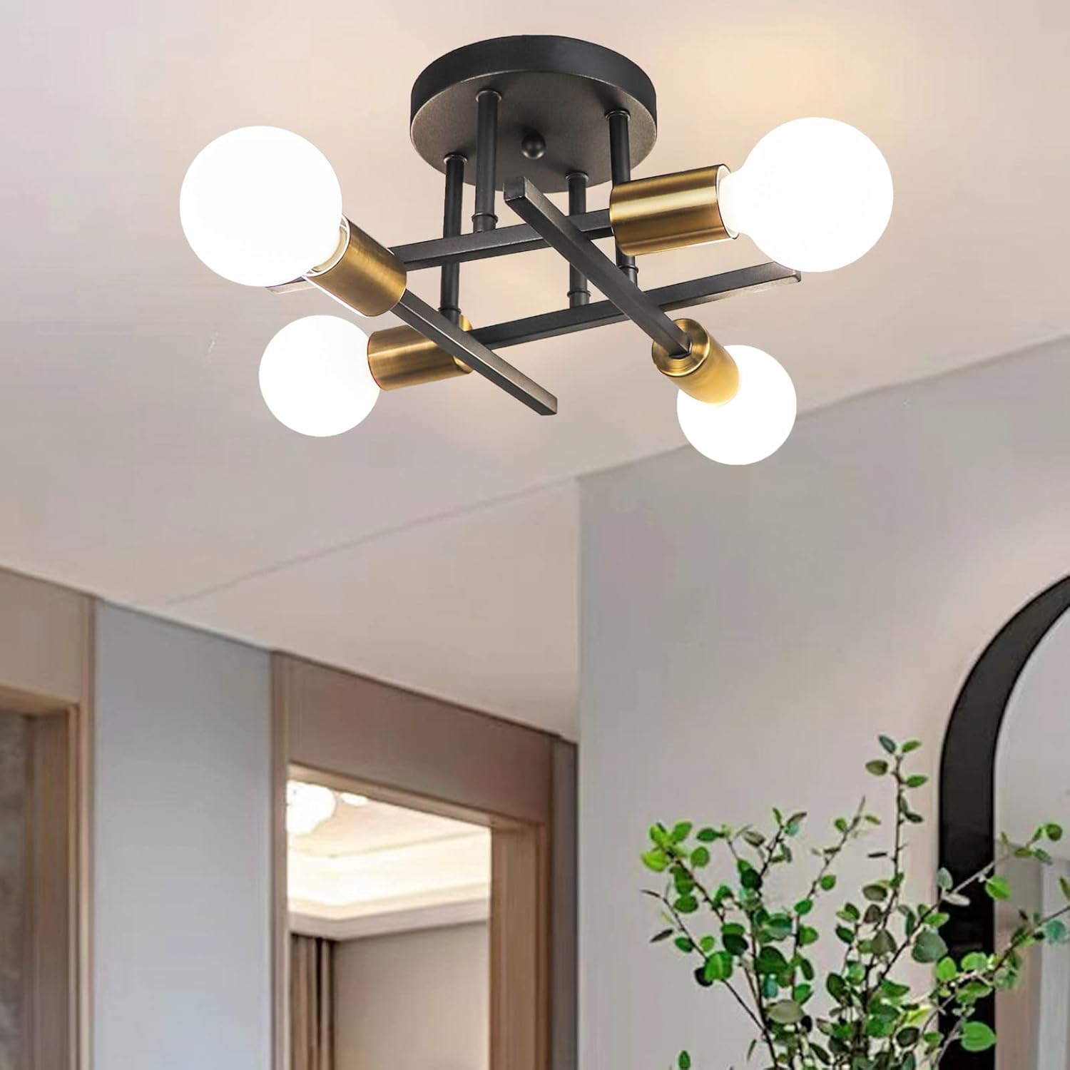5-Light Industrial Vintage Chandelier – Modern Ceiling Fixture for Bedrooms, Kitchens, Dining Rooms, Lofts, and Offices