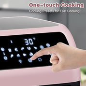 12L Air Fryer Oven with Rotisserie – 12 Presets, 1800W, 90-Min Timer, Oil-Free Cooking, 6 Accessories, Pink