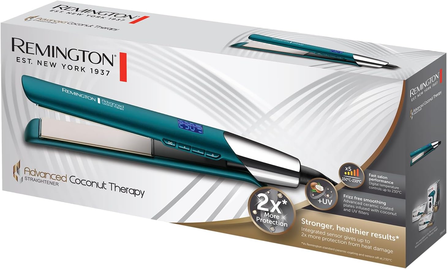 Advanced Coconut Therapy Hair Straightener with Micro-Conditioners & Heat Sensor 150–230°C