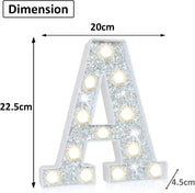 LED Silver Letter A Light – Battery Powered Night Decoration