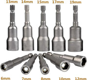 10 Pcs Magnetic Hex Socket Set 6-19mm Hex Drill Bits