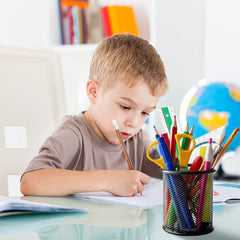 2 Pack Metal Mesh Pen Holders – Desk Organizer for Office Stationery, Black