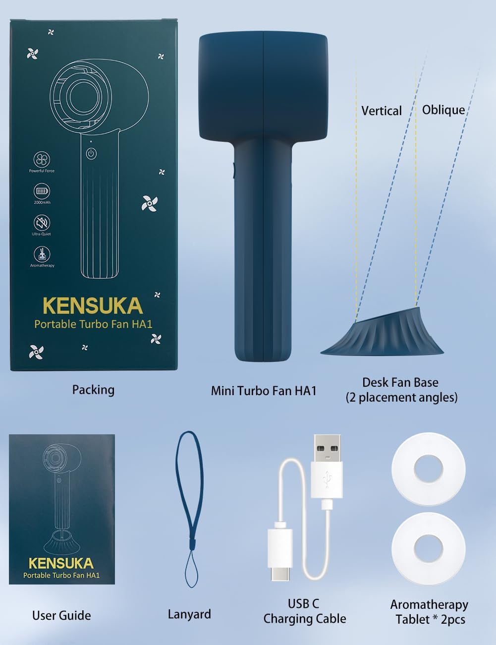Portable Handheld Fan with Aromatherapy 3 Speed