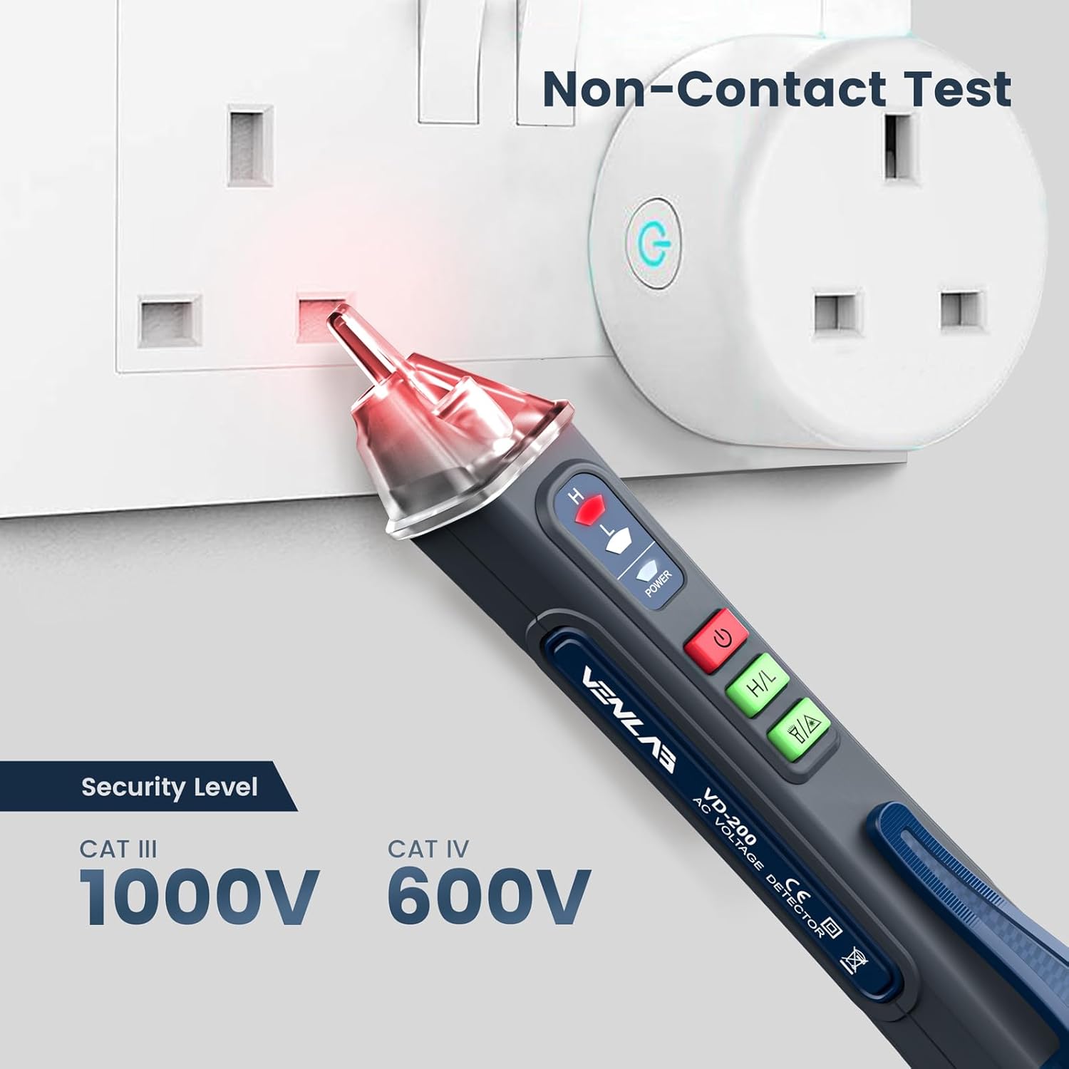 Electric Voltage Tester Pen with NCV Flashlight & Buzzer Alarm