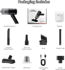 Cordless Handheld Vacuum Cleaner 15000Pa Powerful Suction, Lightweight Mini Car Vacuum with Fast USB Charging for Home, Sofa, Bed, Office & Pet Hair Cleaning