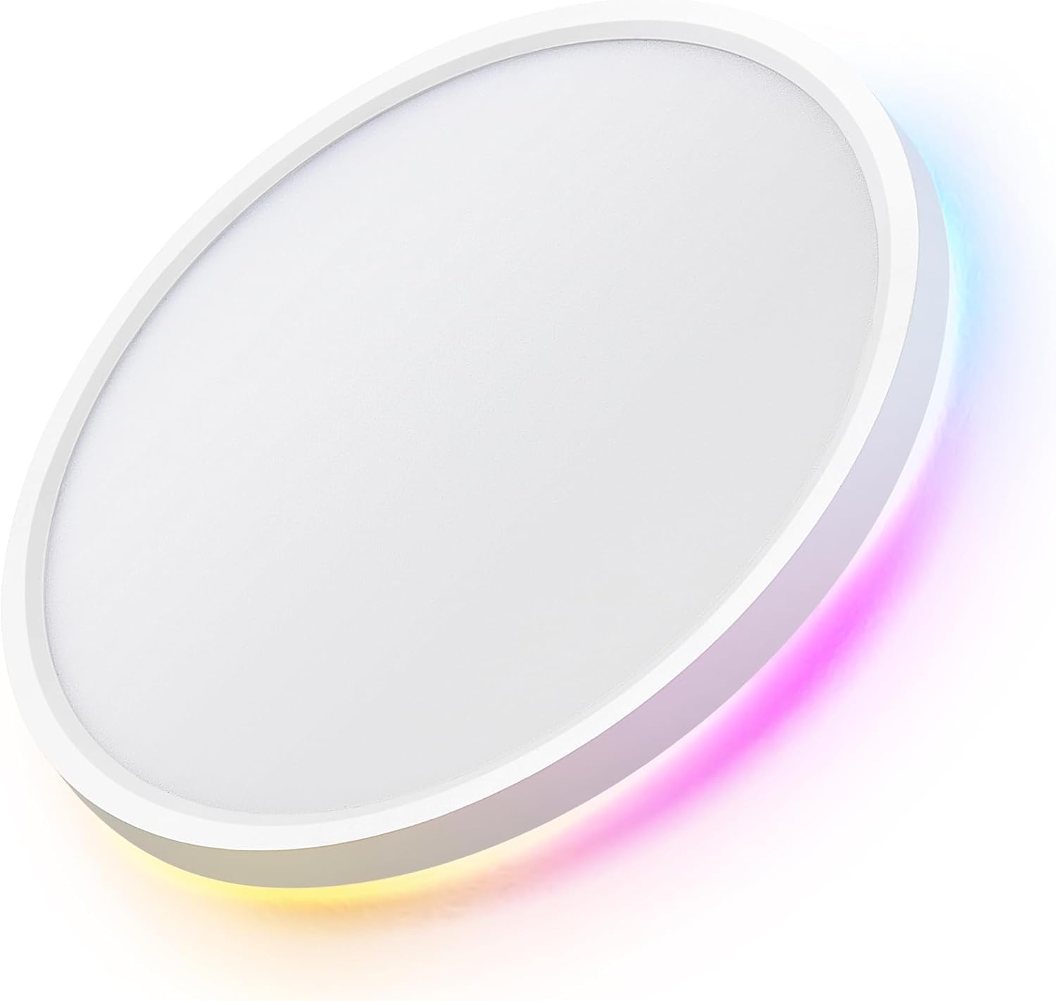 24W Ultra-Thin LED Ceiling Light with Dimmable 2000K Backlight, Warm Night Light & Timer, Modern 12 Inch Round Flush Mount for Bedroom Living Room Kitchen