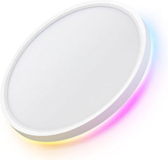 24W Ultra-Thin LED Ceiling Light with Dimmable 2000K Backlight, Warm Night Light & Timer, Modern 12 Inch Round Flush Mount for Bedroom Living Room Kitchen