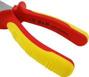 S&R VDE Long Flat Nose Pliers 200mm – 1000V Insulated