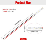 25PCS 50mm Prewired LED Strip 12V-18V White 2335 SMD Lighting Kit