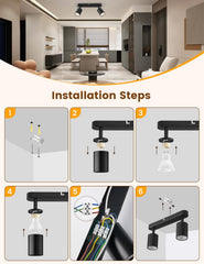 Step-by-step installation guide for a ceiling light fixture in a modern home setting.