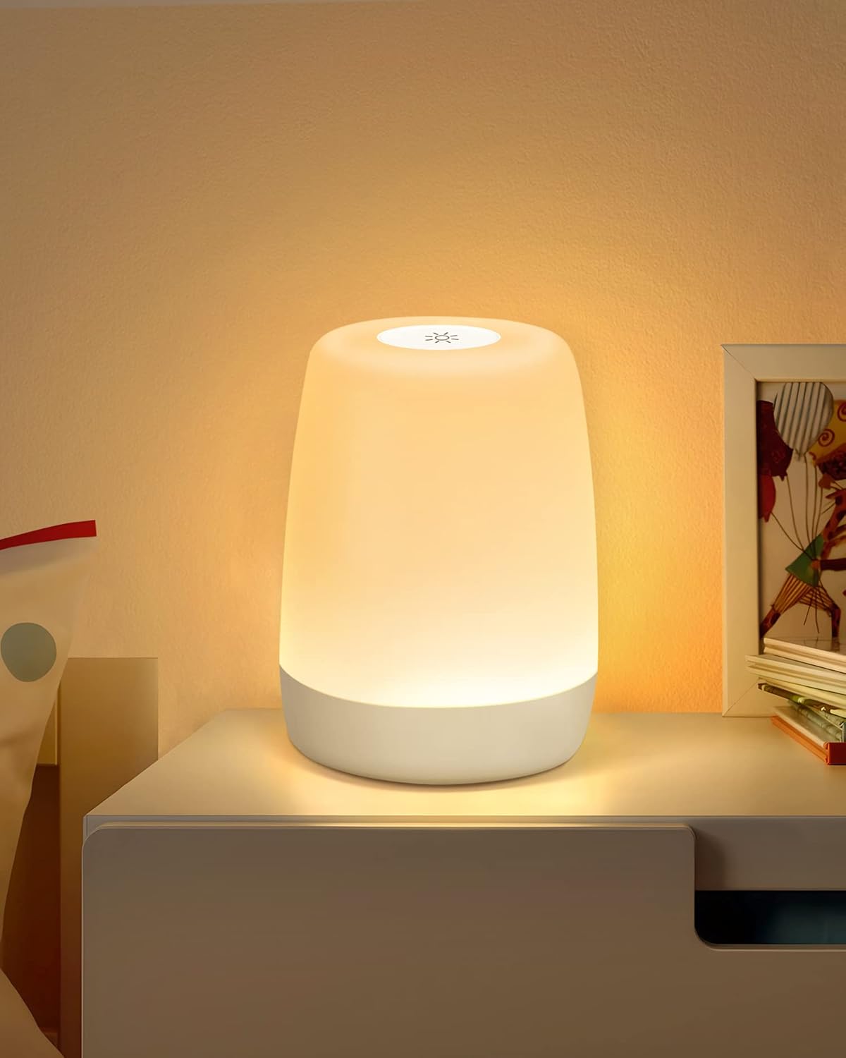 Baby Night Light, Touch Bedside Lamp, Dimmable LED, Timer & RGB, USB Rechargeable, Portable for Bedroom