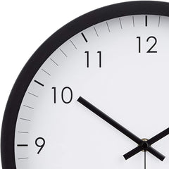 Classic 30cm Silent Wall Clock – Easy Read, Battery Operated, Round Black Design