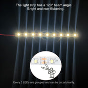 15 PCS 150mm Prewired LED Strip Lights 12V-18V Flexible White SMD