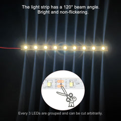 15 PCS 150mm Prewired LED Strip Lights 12V-18V Flexible White SMD