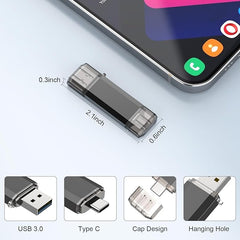Buy the 128GB USB C Flash Drive with dual USB 3.0 Type-C & A connectors. Fast, reliable, and portable memory stick for smartphones, tablets, Macs, and PCs.