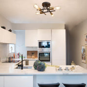 5-Light Industrial Vintage Chandelier – Modern Ceiling Fixture for Bedrooms, Kitchens, Dining Rooms, Lofts, and Offices