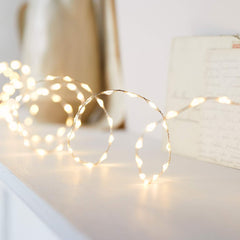 Lights4fun 4.95m Indoor Fairy Lights - 100 Warm White Micro LEDs on Silver Wire