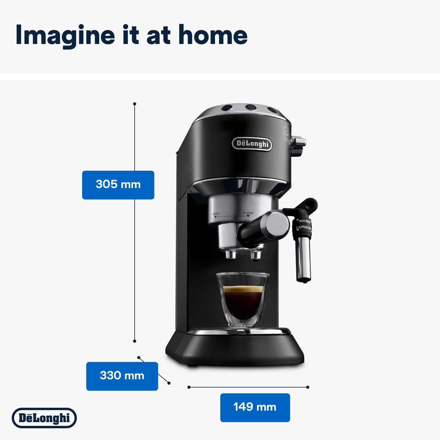 Traditional Pump Espresso Coffee Machine – 15 Bar Cappuccino & Latte Maker with Milk Frother – Black (EC685BK)