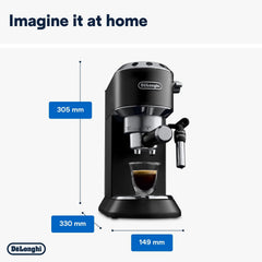 Traditional Pump Espresso Coffee Machine – 15 Bar Cappuccino & Latte Maker with Milk Frother – Black (EC685BK)