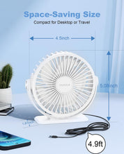 TriPole Desk Fan for Home, Portable USB Handheld Fan 3 Speeds Powerful Table Fan Silent, 360°Adjustable Mini Cooling Fans, Electric small Desktop Quiet Fans for Bedroom, Office, Library, Travel