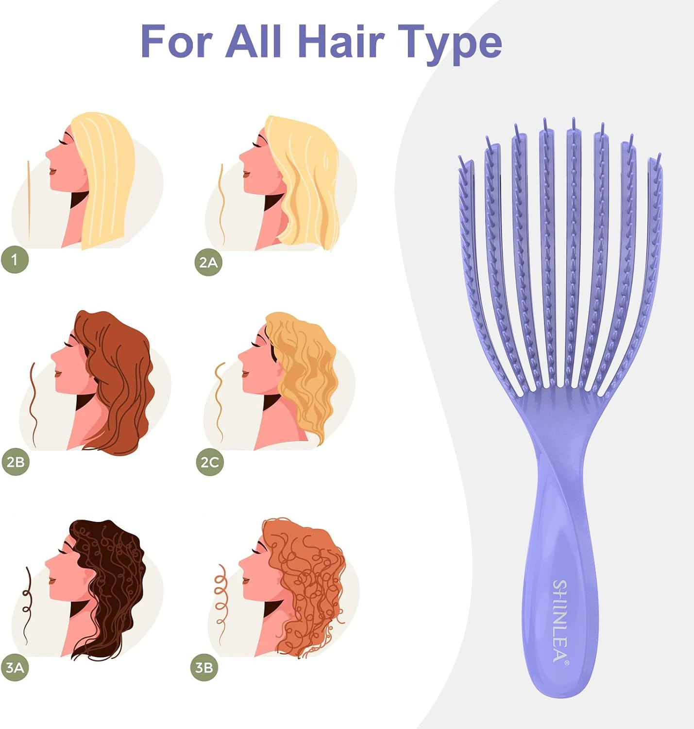 Detangle Hair Brush for Curly Hair – Vent Brush for Styling, Reduces Knots & Breakage