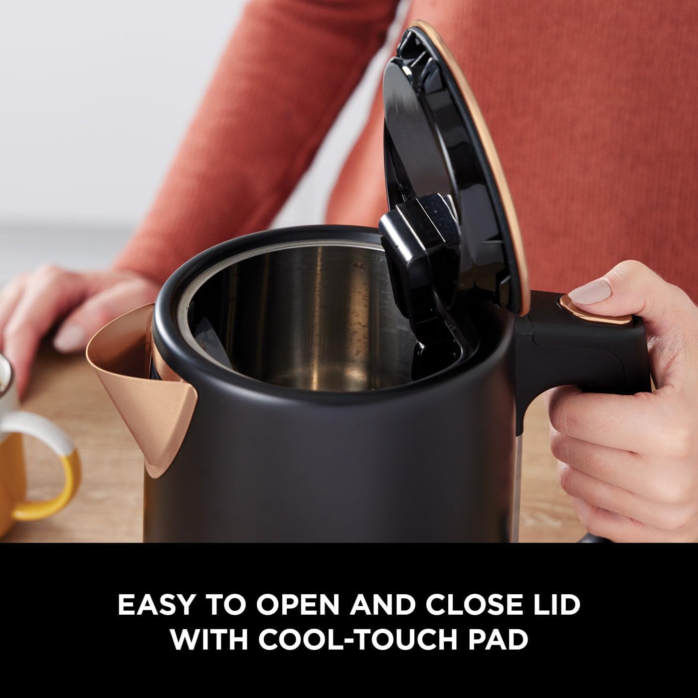 Ninja Perfect Temperature Kettle 1.7L – LED Display, Rapid Boil, Temperature Control & Keep Warm – Black & Copper