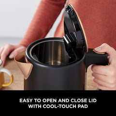 Ninja Perfect Temperature Kettle 1.7L – LED Display, Rapid Boil, Temperature Control & Keep Warm – Black & Copper