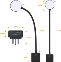 Plug-in LED Wall Light – 4W 350LM, Dimmable Gooseneck Bedside Reading Lamp with Touch Switch, 4000K Neutral White, Black Finish