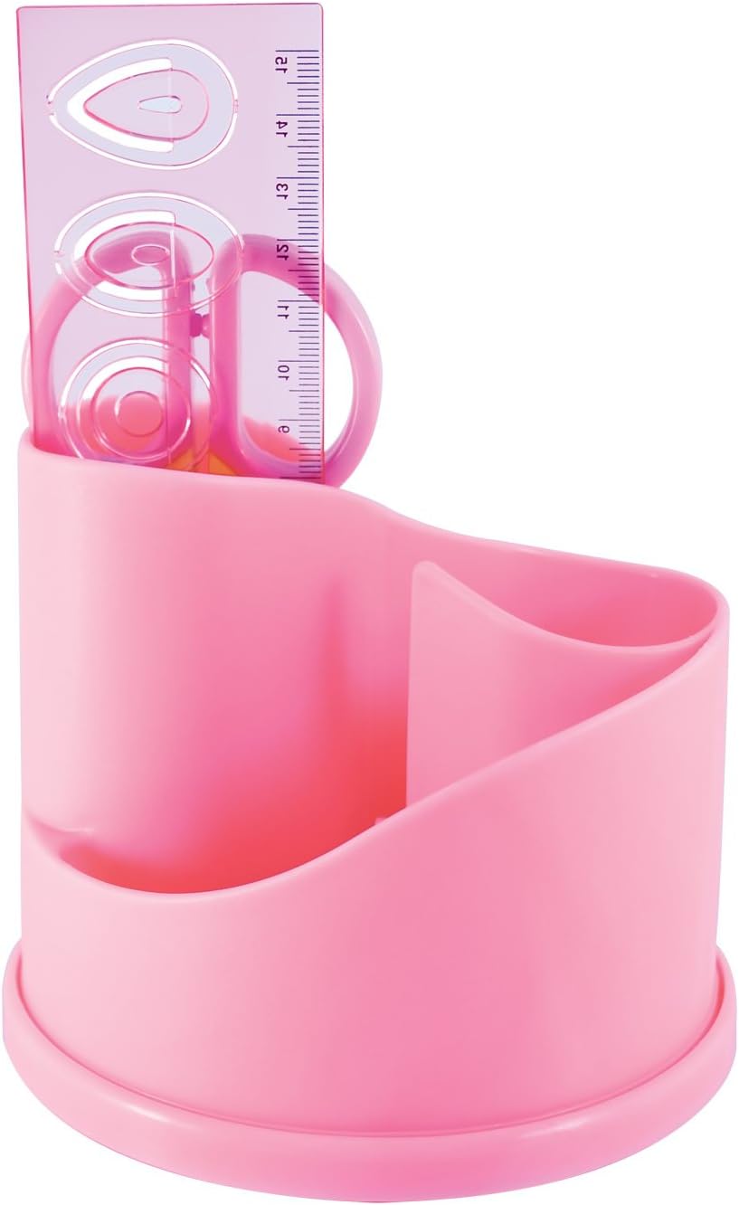 Rotating Pink Pencil Holder – Desk Organiser & Pen Caddy for Stationery Storage