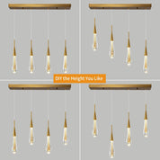 Adjustable Crystal Teardrop Pendant Light - Champagne Bubble Design LED