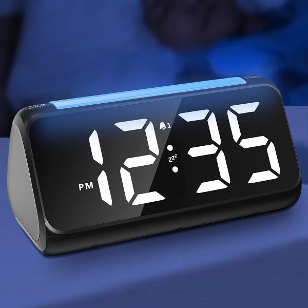 Large LED Digital Alarm Clock with Night Light, Dual Alarm, USB Charger & Dimmer