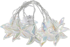 10 LED Battery Operated Starfish and Sea Shell String Lights, Fairy Lights for Indoor and Outdoor Home, Wedding Decor