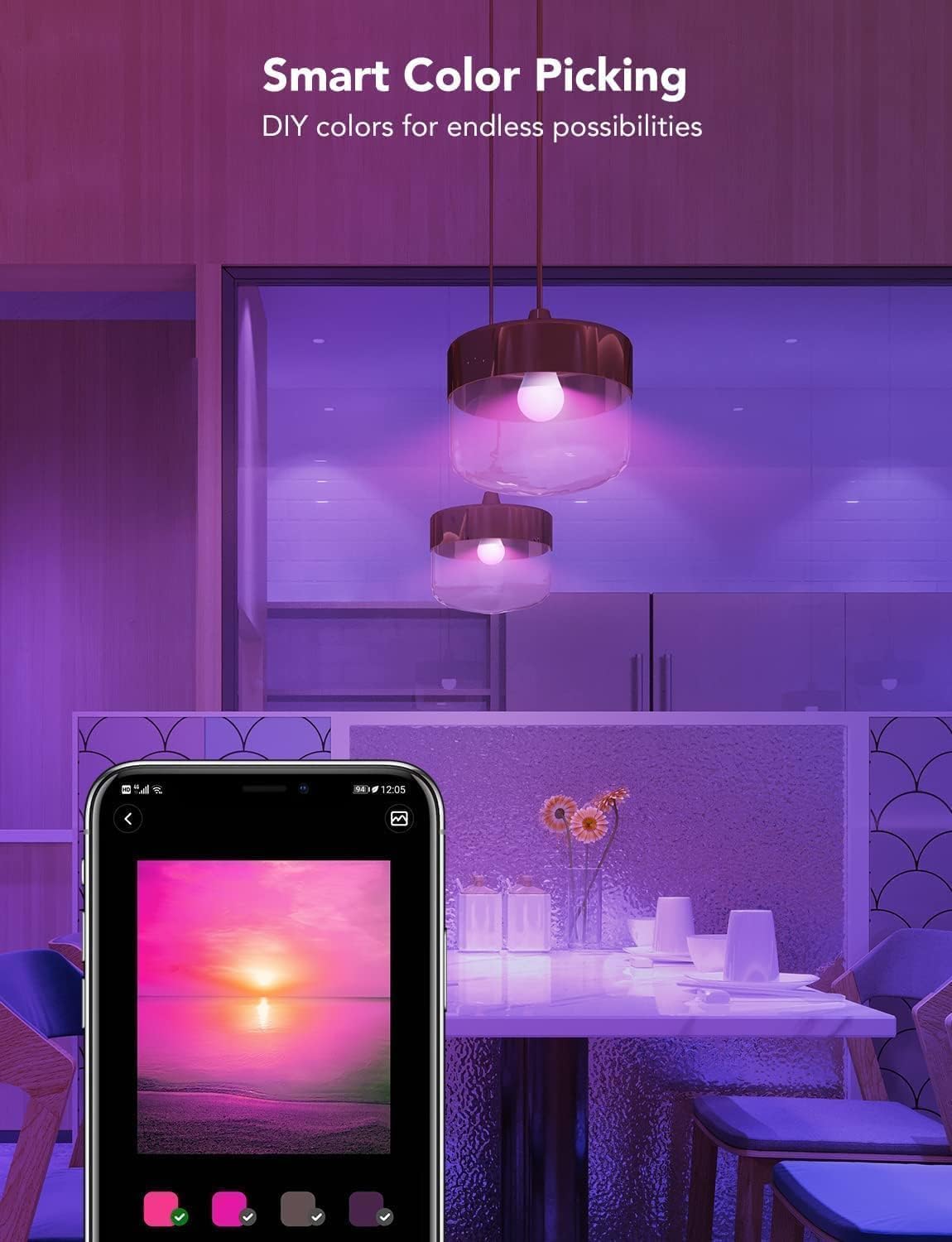 RGBWW Smart E27 Bulbs 9W 800LM Colour Changing 2 Pack
