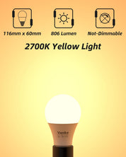 E27 LED Screw Bulb 9W 2700K Warm White Pack of 6