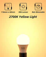 E27 LED Screw Bulb 9W 2700K Warm White Pack of 6