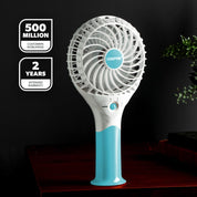 GEEPAS Rechargeable Fan - Pack of 2 | Mini Portable USB Handheld Fan for Home Office Travel Outdoor Personal Use | 3 Speed Settings 8Hr Run Time | Ultra Quiet Lightweight Air Circulator | Pink & Blue