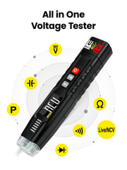 KAIWEETS Multi-function Voltage Tester, Non-Contact Electrical Tester, 600V AC/DC Voltage Test, Sensitivity Electric Voltage Pen with NCV, LED Flashlight, Resistance, capacitance, Diode Testing