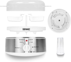 Electric Egg Boiler EB35 350W 7-Egg Steamer with Omelette & Poaching Trays – White & Stainless Steel