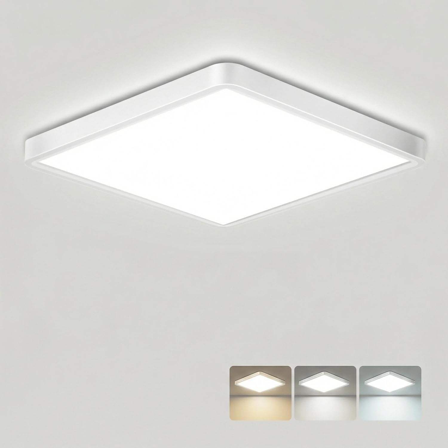24W Ultra-Thin LED Ceiling Light with Dimmable 2000K Backlight, Warm Night Light & Timer, Modern 12 Inch Round Flush Mount for Bedroom Living Room Kitchen