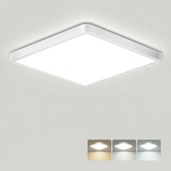 24W Ultra-Thin LED Ceiling Light with Dimmable 2000K Backlight, Warm Night Light & Timer, Modern 12 Inch Round Flush Mount for Bedroom Living Room Kitchen