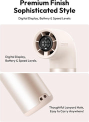 Aecooly Portable Handheld Fan, Powerful Turbo Mini Fan,15H Max Cooling Time,19000 RPM High Speed Aero Pro,6 Speeds Aluminum Case, Pocket Rechargeable Personal Small Travel GIfts for Women Men -Gold