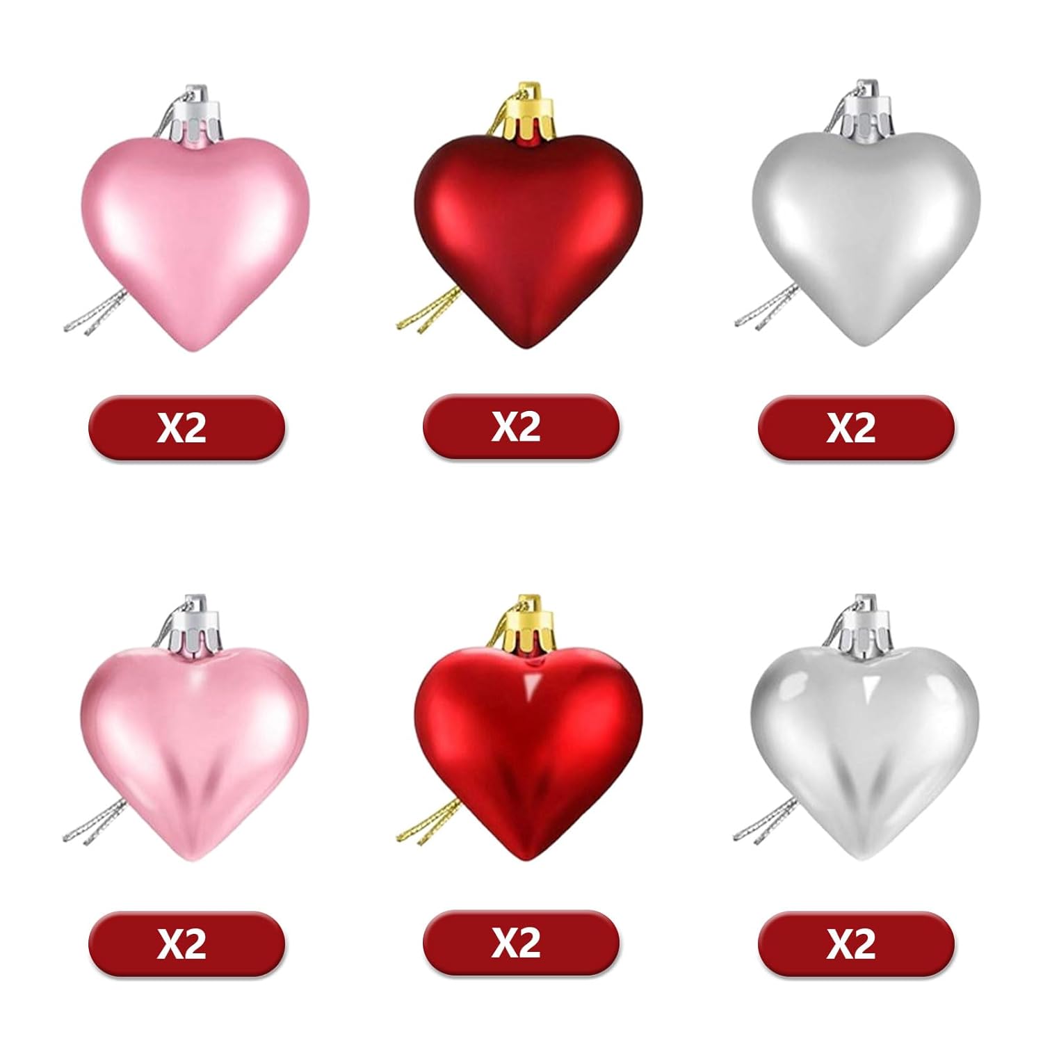 24 Inch Lighted Valentine Heart Tree, Pre-Lit Birch Style Table Décor with Heart Ornaments