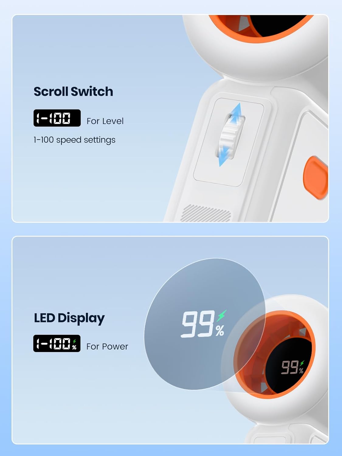 Portable Handheld Turbo Fan 5000mAh Adjustable Speed