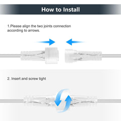 3-Way Splitter Connector for Christmas Lights – 2-Pin Clear Cable, IP65 Waterproof for Outdoor LED and Fairy Lights